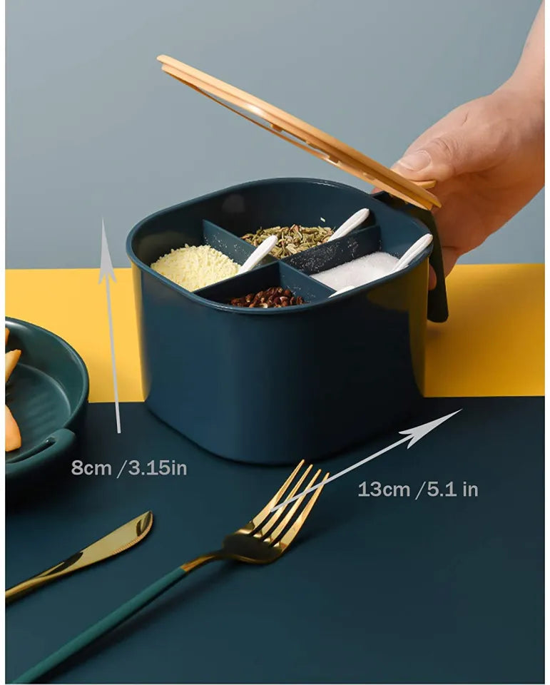 4 In 1 Partition Kitchen Seasoning Box Masala Box