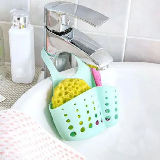 Kitchen Drain Basket Sink Sponge Holder Bathroom Soap Comb Storage Shelf Portable Hanging Drain Bag Storage Holder Rack Multi-color