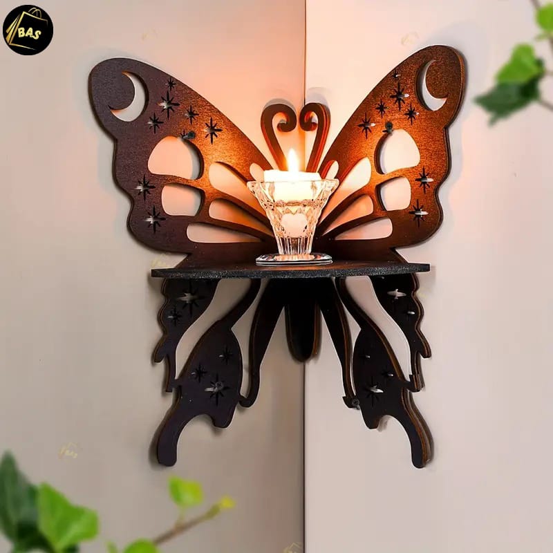 Lotus Shaped Wall Shelf, Modern Wall Mounted Shelf, Wooden Shelf,