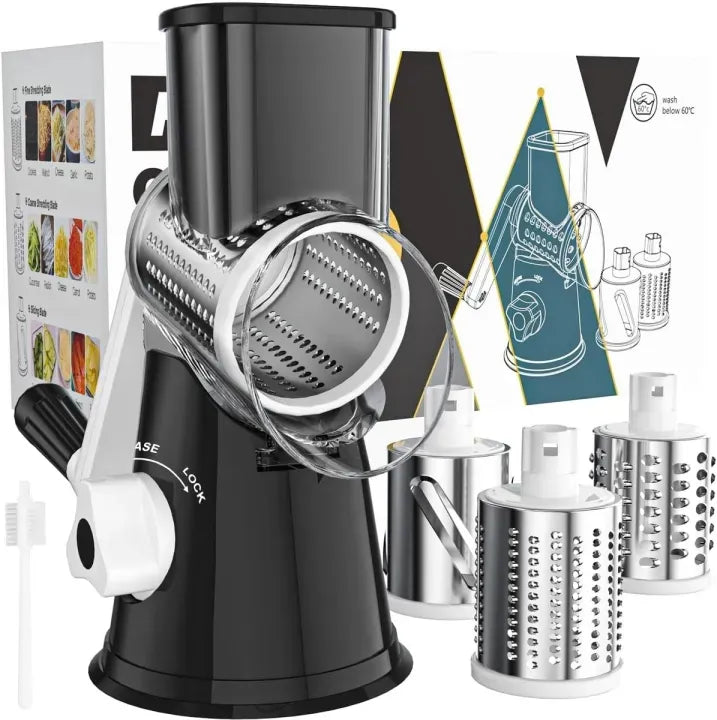 3-in-1 Manual Drum Vegetable Cutter & Slicer