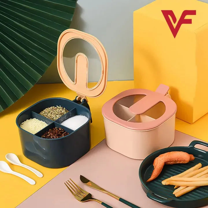 4 In 1 Partition Kitchen Seasoning Box Masala Box