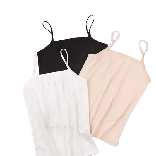 Pack of 3 Camisole For Teenage Girls Women| Biddies Stretchable Pure Cotton Tank Tops for Women Girls| Bra Vest for Girls