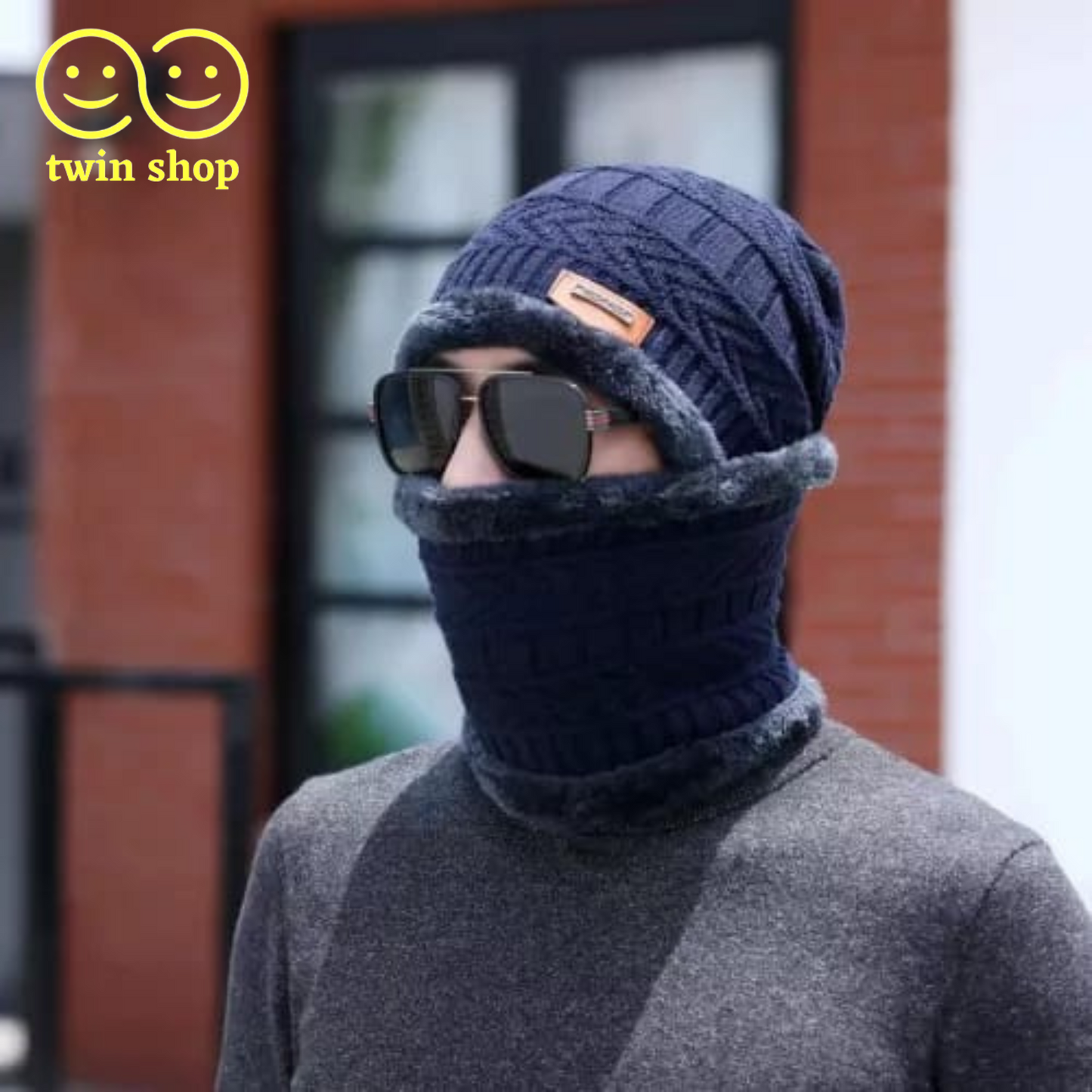 Twin Shop Beanie cap-Wool cap with neck warmer for men women| Winter cap for Unisex